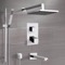 Thermostatic Tub and Shower Faucet Set with Handheld and Rain Shower Head